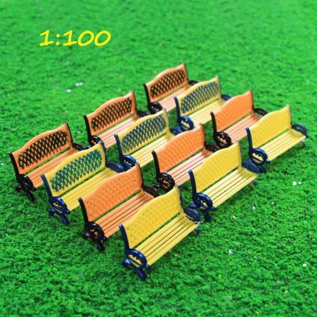 12pcs Model Railway Platform Park Street 1:100 TT HO Gauge Seat Bench Chair