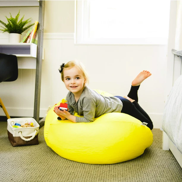 Big Joe Dot Bean Bag Chair Kids with Filling Peat Buttercup, Playrooms, Durable