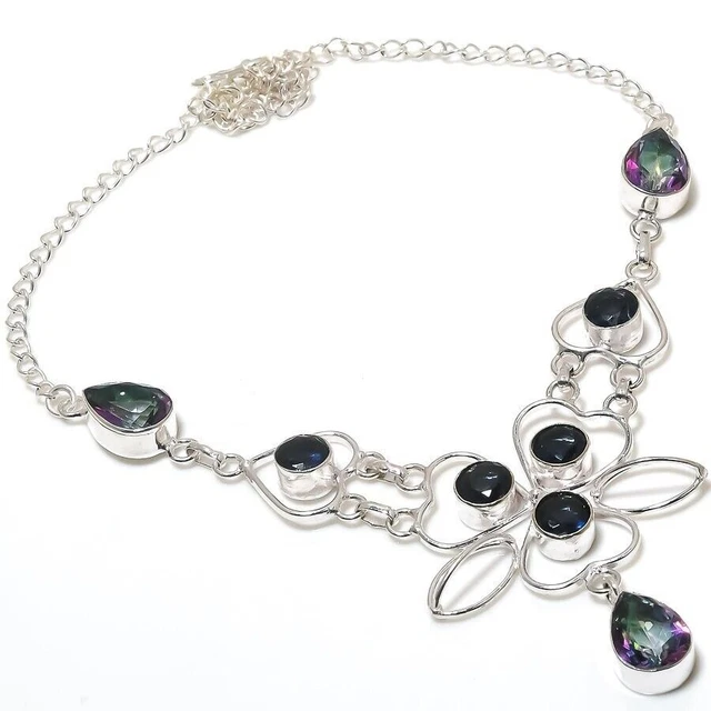 Tamaño de los collares de la joyería de la plata esterlina 925 hecha a mano...