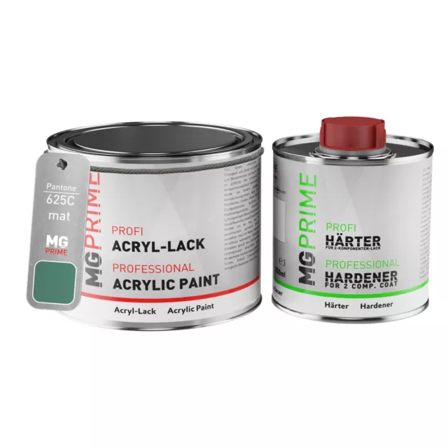 Pantone 625C Green Peinture acrylique mate Pot de 0,75 litre, durcisseur inclus