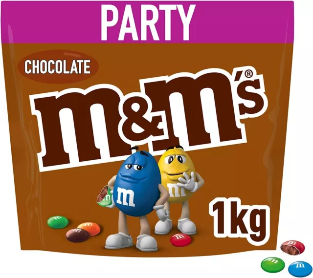 1KG M&M'S CRUNCHY Peanut & Milk Chocolate Party Mix Bulk Pack Bag