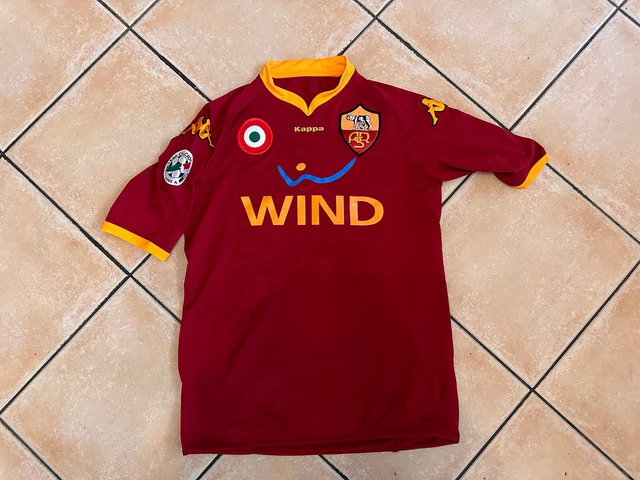 maglia Rara match worn calcio Autografata AS Roma De Rossi Serie A kappa Wind