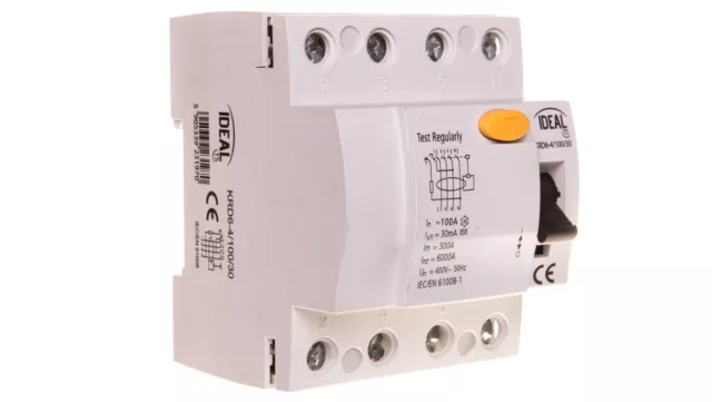 Interruptor de protección contra fallos 4P 100A 0,03A tipo AC KRD6-4/100/30 23197 /T2DE