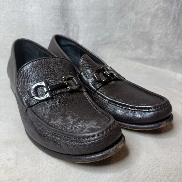 SALVATORE FERRAGAMO PARIGI Driving Loafers 9.5 D Brown  display picture 3