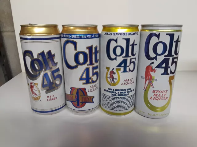 Colt 45 Beer can Set, Malt Liquor and Stout cans,Sweepstakes,