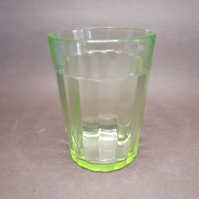 green uranium glass WATER TUMBLER