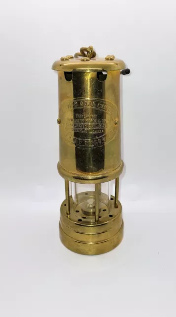 Vintage Brass Miner's Lamp British Coal Mining Co. Made in Wales U.K