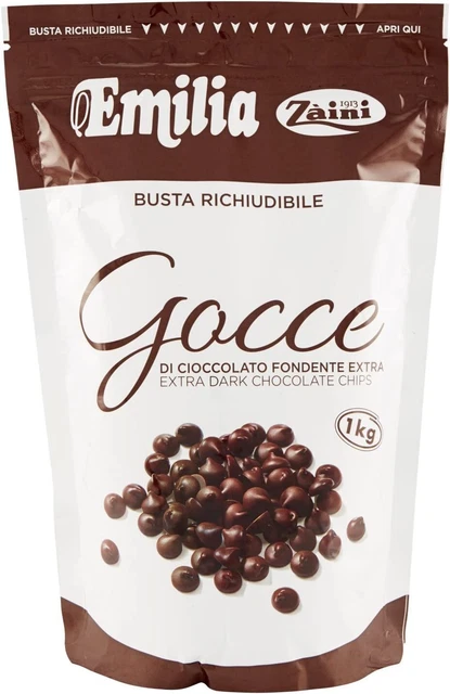 Gocce di cioccolato fondente Zaini 1000g alimenti NUOVO MHD 05/24