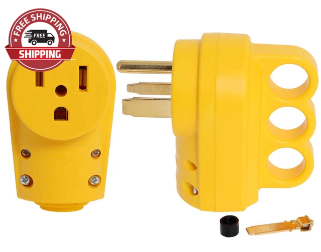 6-50P Plug & 6-50R Receptacle ,50 Amp Plug 3-Prong 125/250 Volt, Universal Plug