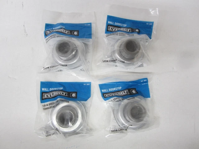Lot of 4 Everbilt Satin Chrome Commercial Grade Wall Door Stopper Wall Protector
