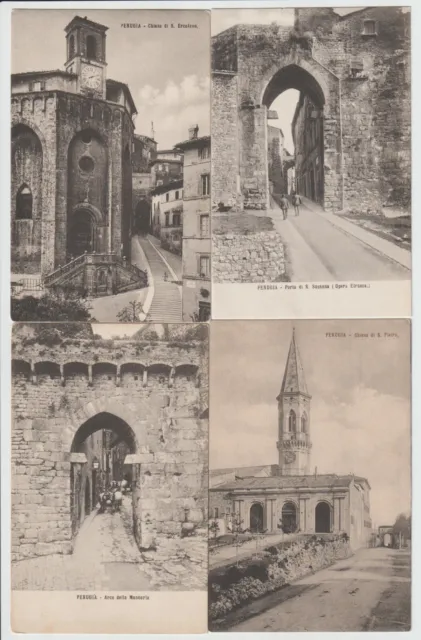 4 Antiche Cartoline Di Perugia Diverse - Piccolo Formato, Basso Costo