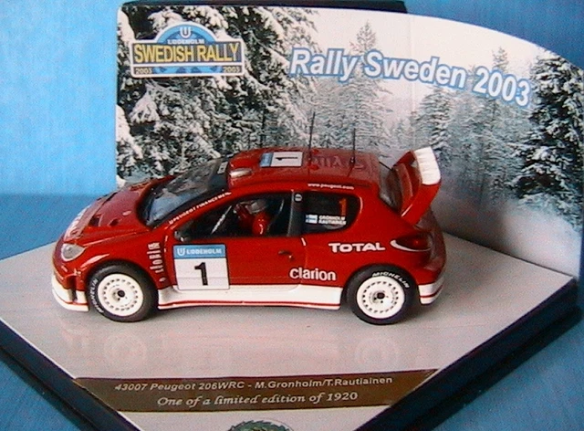 IXO Altaya 1/18 – Peugeot 206 WRC Rallye Suède 2002 – N°2 – Gronholm – Très Bon état