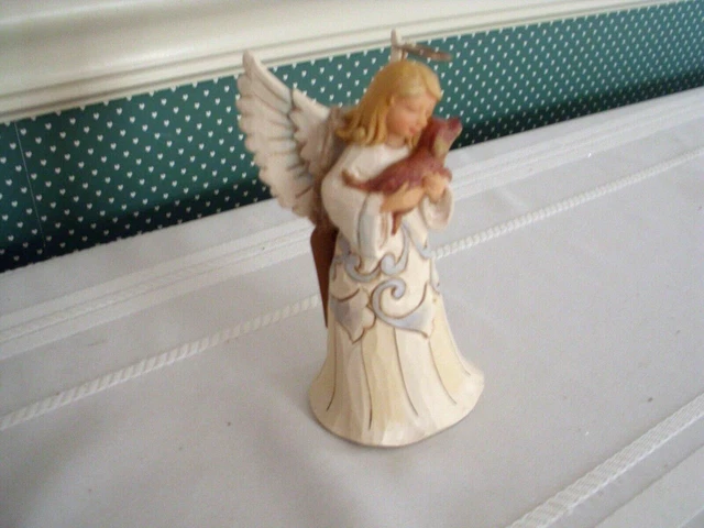Jim Shore Fig,-Pint Size- White Farmhouse Angel With Dog-5"H New In Box-2018