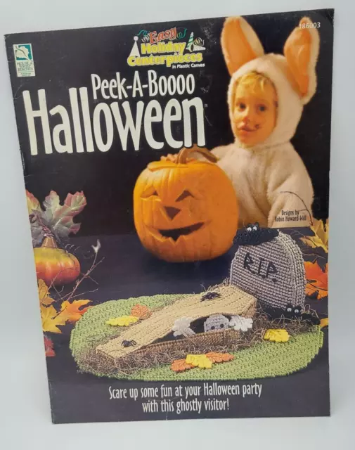 Peek-A-Book Halloween Grave Center Piece and Table Decos  Plastic Canvas Pattern