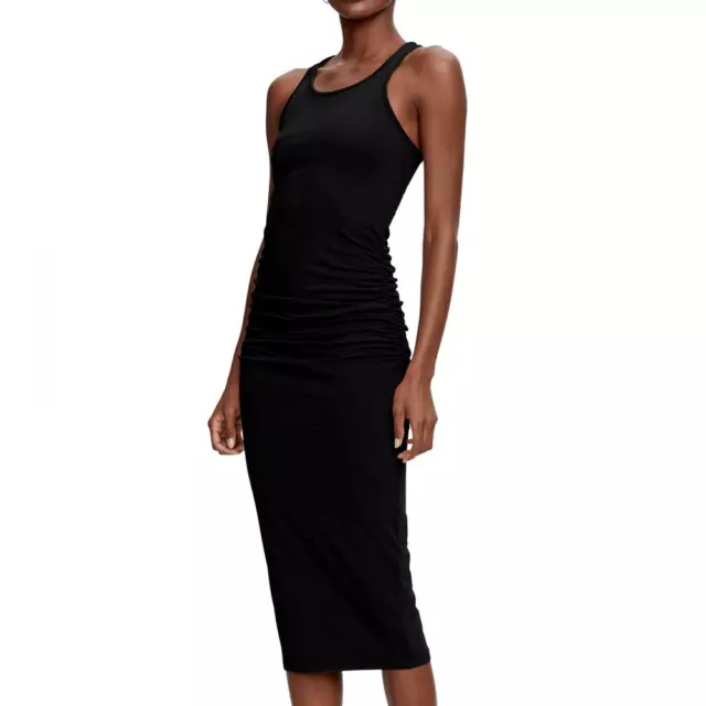 NWT $120 Michael Stars Racerback Midi Dress XS black.