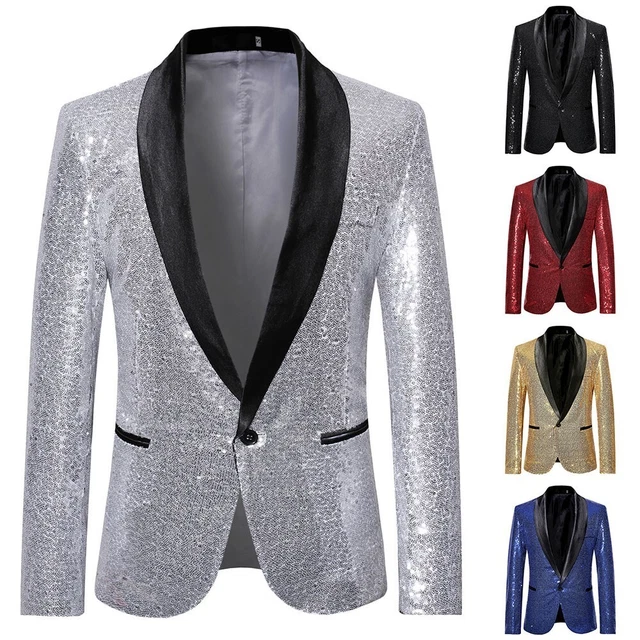 Da Uomo,Gentiluomo Discoteca,Festa Giacca,Paillette Glitter,Giacca Bling,Abito