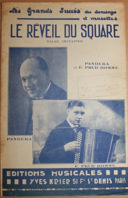 Partition ancienne-LE REVEIL DU SQUARE Musique de: PANDERA