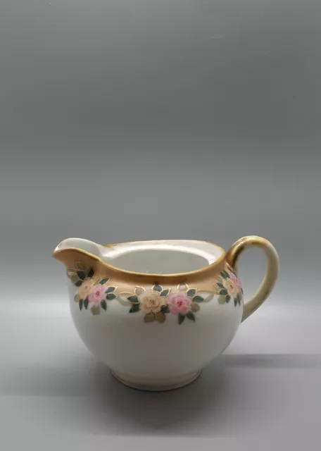 Vtg Hand Painted Nippon Morimura Creamer With Floral Moriage