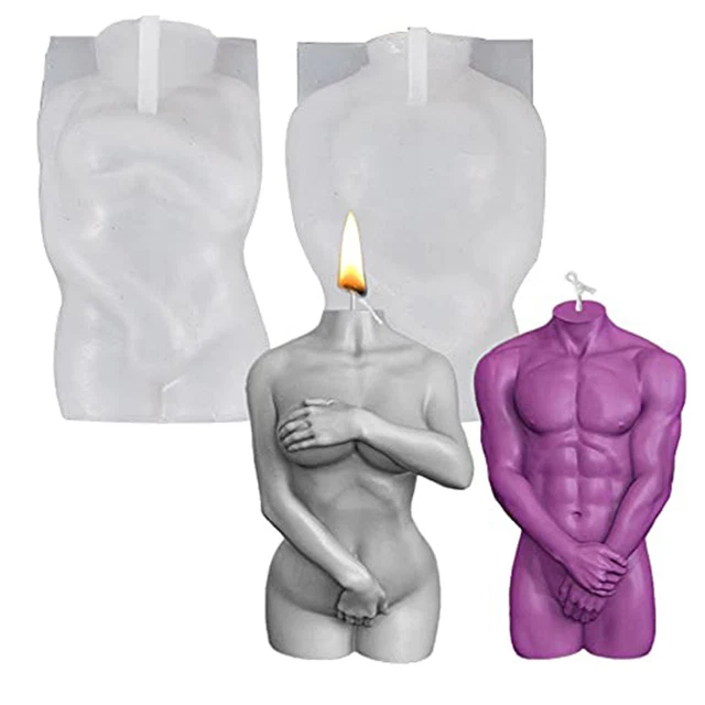 3D Body Art Candle Molds Silicone Mold Christmas Funny Resin Making Tool Moulds