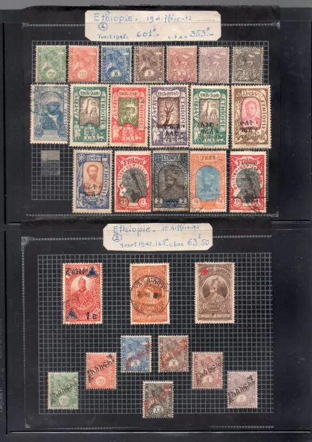 28pc ETHIOPIA  STAMPS LOT CV$416  Emperor Haile Selassie Empress Zauditu ID#318