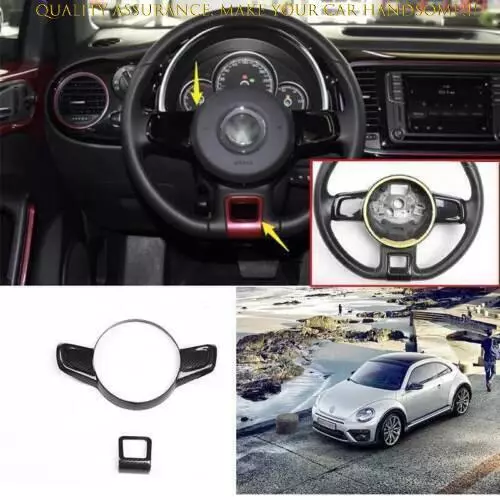 For Volkswagen VW Beetle 2012-2019 Carbon Fiber Steering Wheel Button Frame Trim