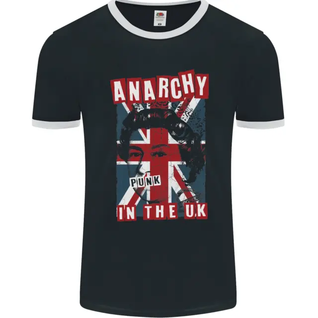 T-shirt Ringer da uomo Anarchy in the UK Punk Music Rock FotoL