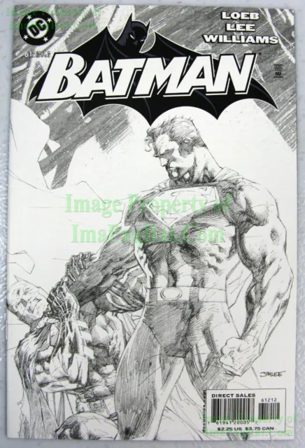 Batman #612 Jim Lee Sketch Variant vs Superman HUSH HTF 2nd Print Excellent Copy