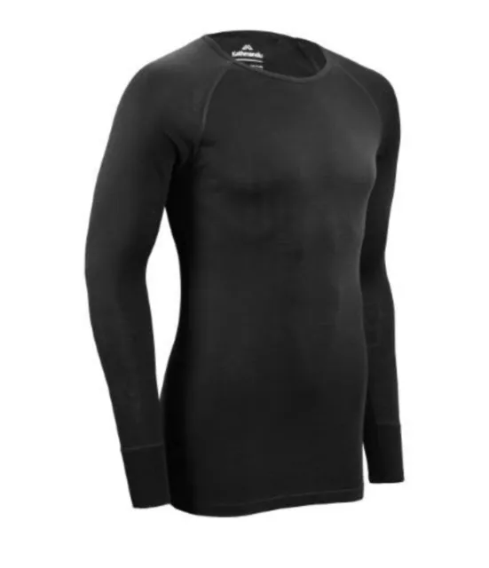 Kathmandu Black Merino BASE Pure 100% Wool Unisex Long Sleeve Top RRP $140