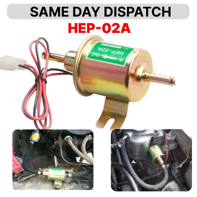 12V Low Pressure Universal Electric Fuel Pump HEP-02A Petrol Gas Diesel Auto