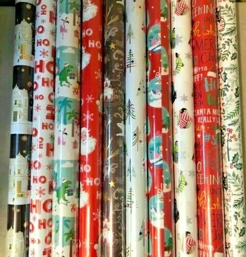 40M WEIHNACHTSGESCHENKVERPACKUNG SORTIERT 4m 5m 10m 12m ROLLEN WICKELPAPIERROLLE GESCHENK