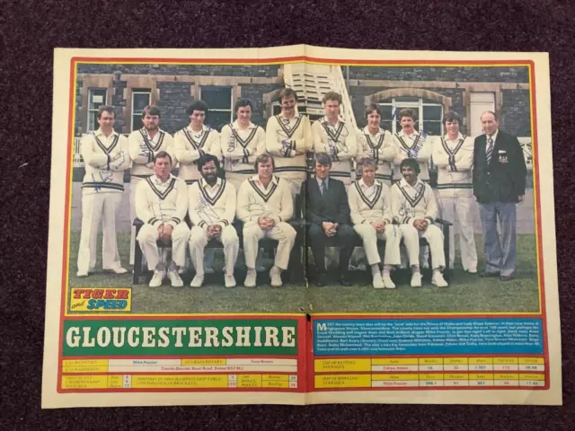 Cricket autograph team magazine photograph Gloucestershire