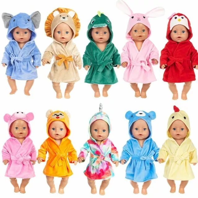 Doll Clothes Animal Bathrobes For 43cm Baby Re-born Doll 17 Inch Accessory Gift