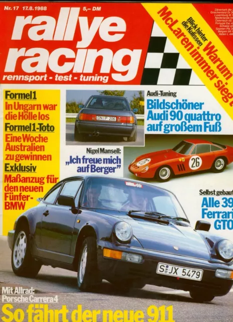 rallye racing 17 88 1988 @@ Audi 90 Pro Tech @ Porsche 911@ Kailine BMW 535i