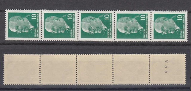 DDR 846  XI3x RM 5er Streifen ungerade Nummer Walter Ulbricht 10 Pf **