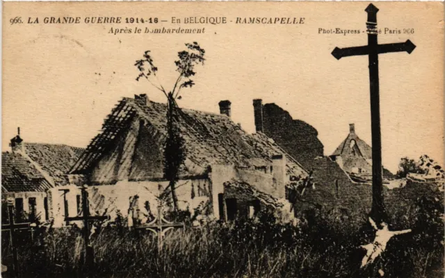 CPA AK Militaire - En Belgique - Ramscapelle - Apres le Bombardement (697857)