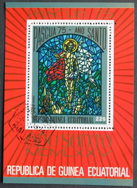 Äquatorialguinea: Michel Block-Nr. 157 "Ostern 1975" aus 1975, gestempelt