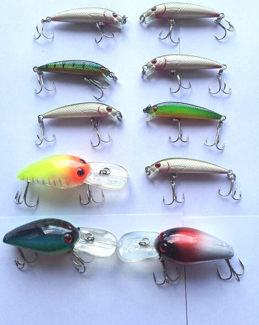 Piedrunner Lot de 6 leurres de pêche, manivelle, leurre artificiel