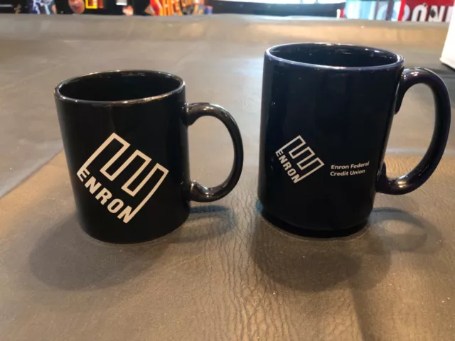 ENRON Coffee Cup LOT OF 2 - VG condition - War Room Survivor & Credit Union ENRON Coffee Cup LOT OF 2 - VG condition - War Room Survivor & Credit Union