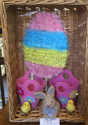 Gisela Graham 9 Gisela Graham Easter Decorations 2 Baskets Bunny Rabbit Chicks Strange Ears 