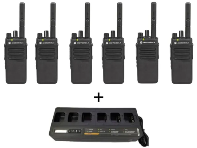Set radio portatili Motorola 6x DP2400 + caricabatterie 6 scomparti PMPN4289