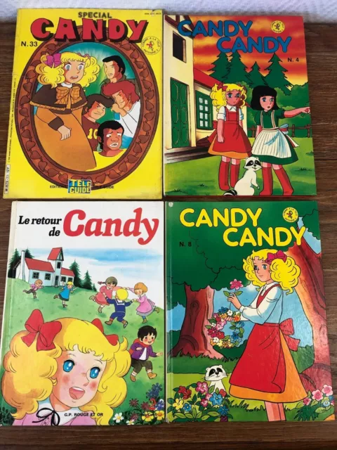 Enfantina Lot 4 Livres CANDY (Parutions 1978 et 1980) Rouge et Or / Tele Guide
