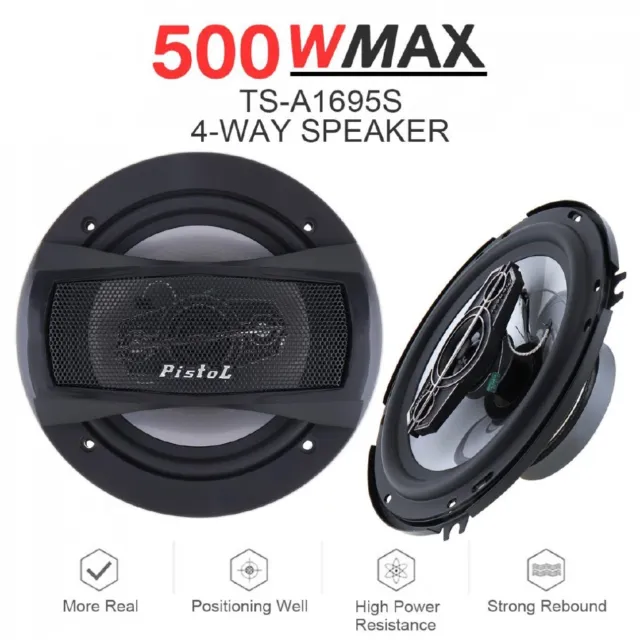 7Pcs 6" inch 500W Coaxial Rear Stereo Speakers 4 Way Car Audio Subwoofer Bass AU 3