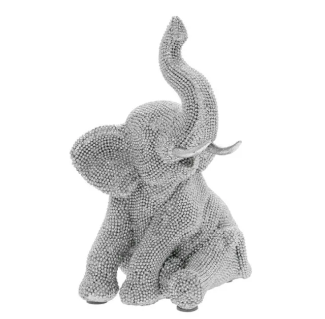 Leonardo Silver Art Sparkly Glitzy Sitting Elephant Ornament New Boxed LP43546