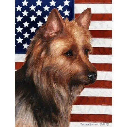 Patriotic (D2) House Flag - Australian Terrier 32203