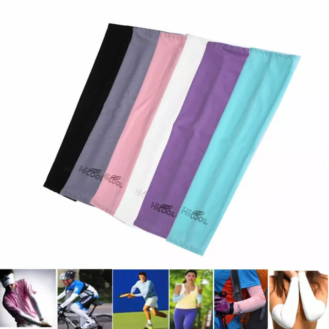 new 1 Pair Cooling Arm Sleeves Cover UV Sun Protection Golf Basketball Sports