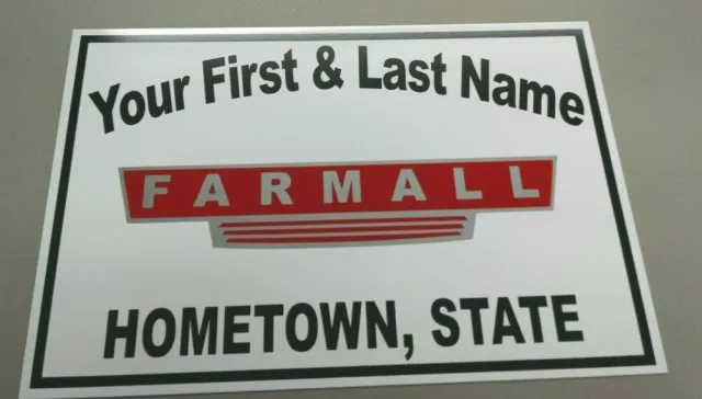 Personalized Farmall Tractor Aluminum Name Sign