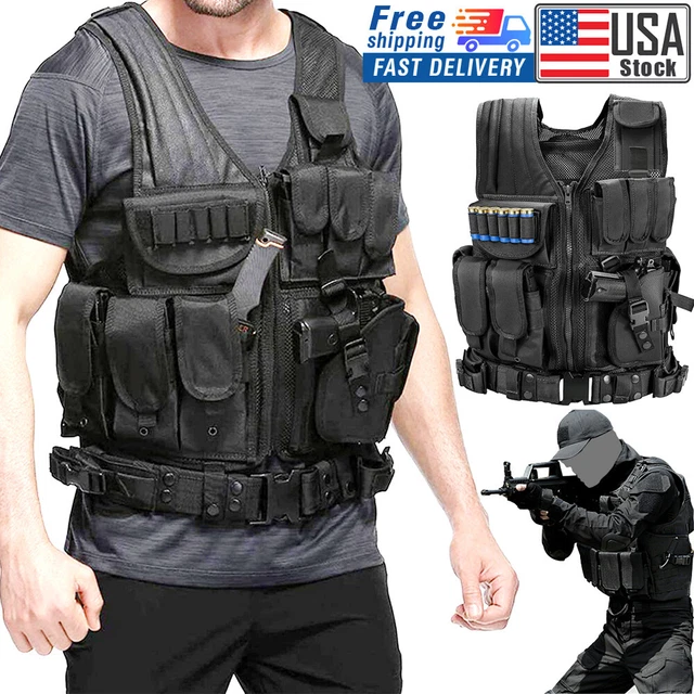 USA TACTICAL VEST Military Gun Holder Molle Police Airsoft Combat