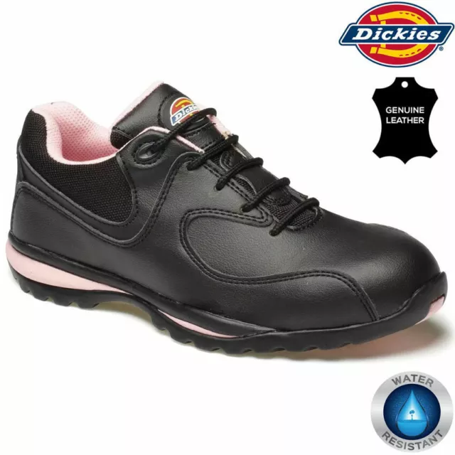 Dickies Ladies Leather Safety Boots Steel Toe Cap Work Shoes Trainer Ankle Hiker