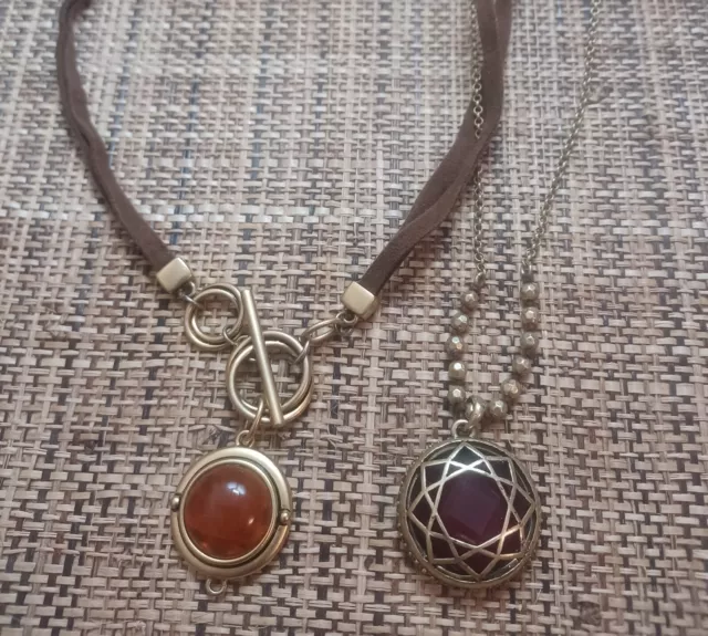2 Amulet Style Fashion Necklaces Nine West And Lucky Brand