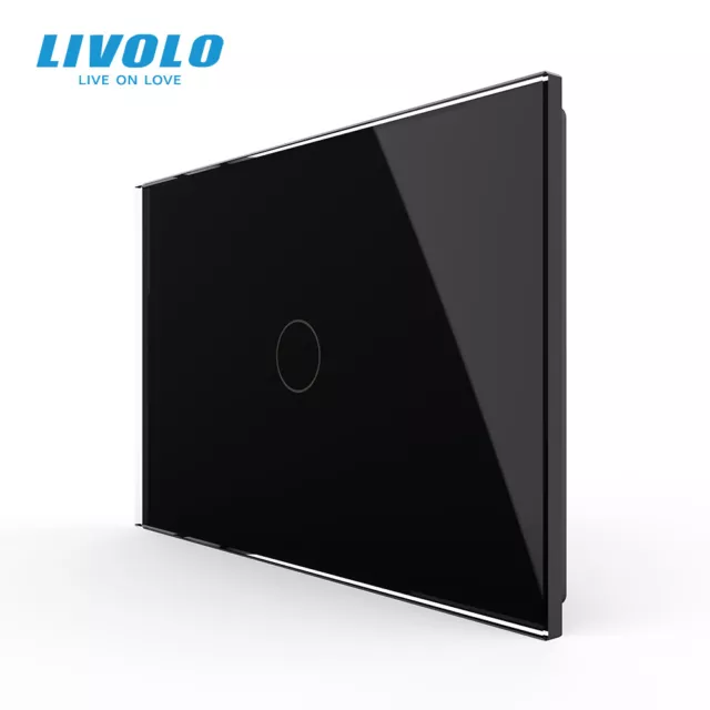 LIVOLO AU Standard 1 Gang 1 Way Wall Touch Light Switch Black Panel AC 110-250V